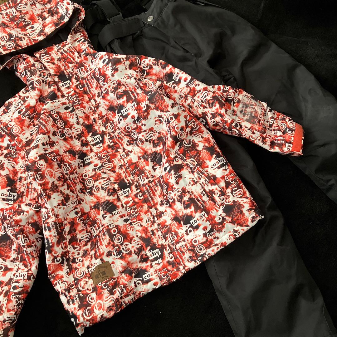 160 Cosby 子ども用スキーウェア オレンジ・白・黒