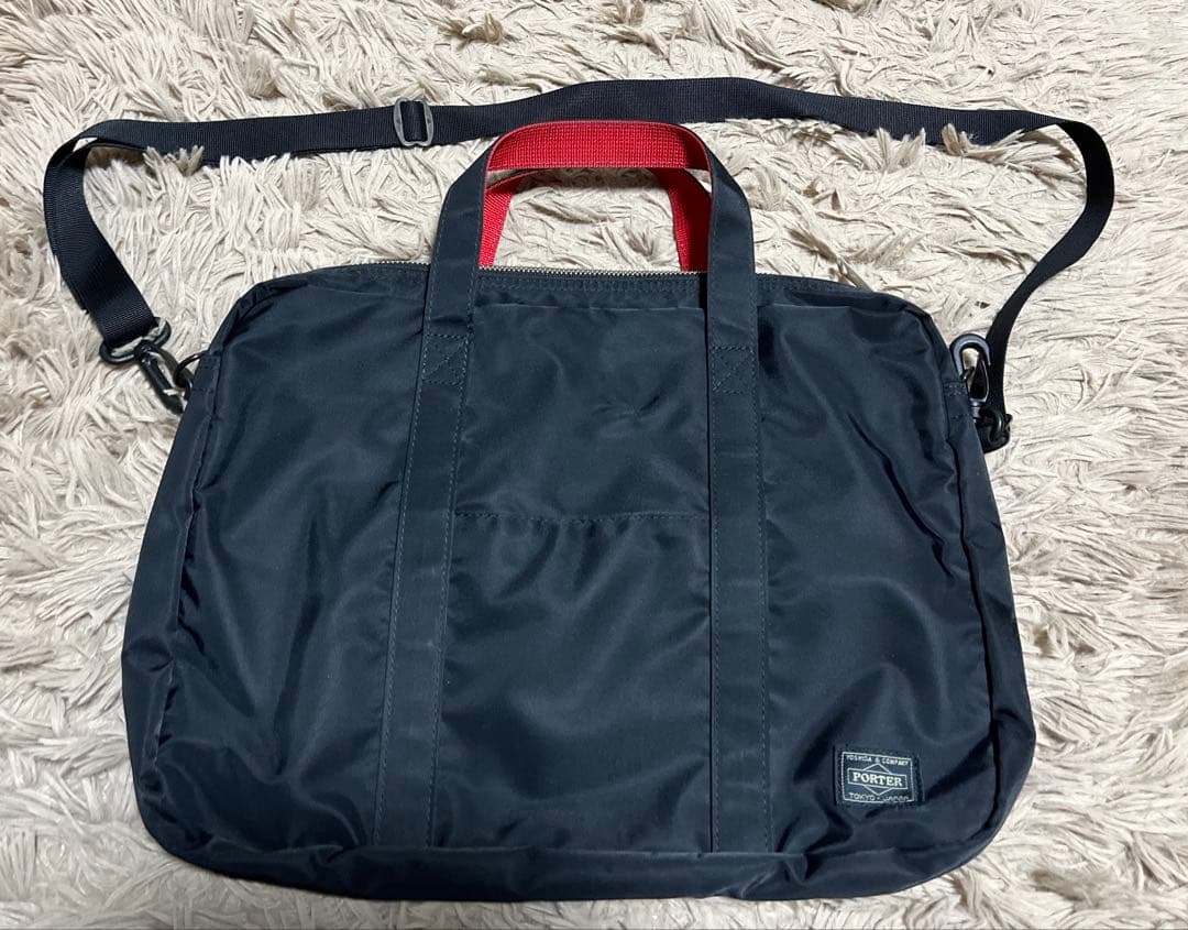 PORTER エルファイン L-fine 2WAYバッグ　黒赤