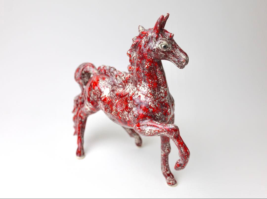 箕面焼　松田箕山　馬　置き物