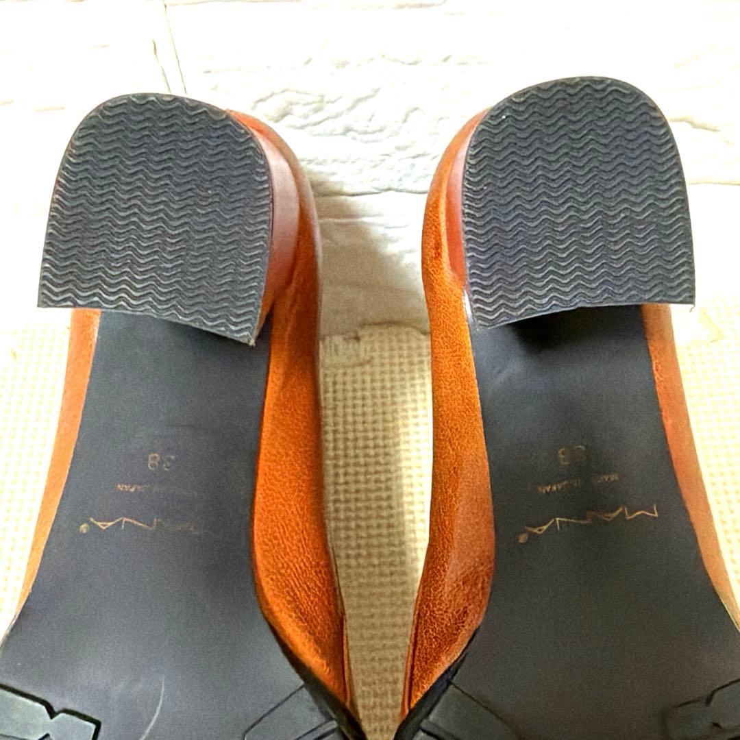 【未使用級】MANA マナ ショートブーツ チャンキーブーツ バックジップ 38