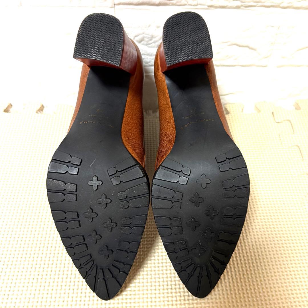 【未使用級】MANA マナ ショートブーツ チャンキーブーツ バックジップ 38