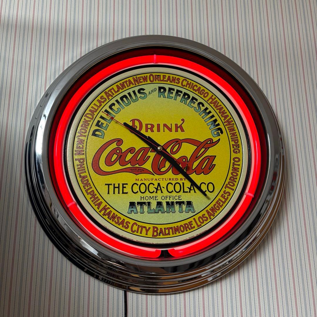 コカコーラ ヴィンテージ 壁掛け時計 ジャンク品 ネオン