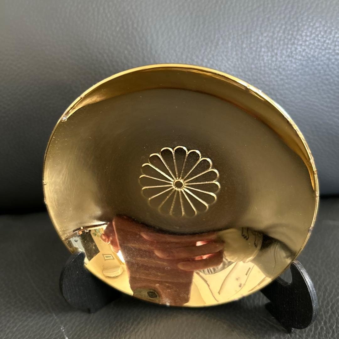 24K-GPゴールドプレート皿 花弁模様