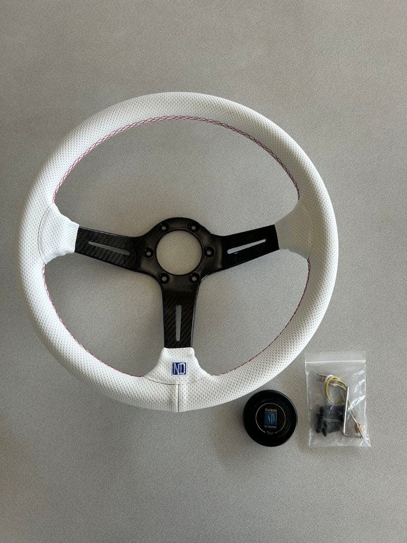 ステアリング ディープコーン ホワイト リアルカーボン 未使用 USDM JDM