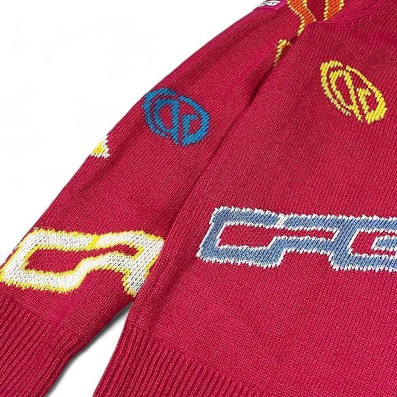 美品 CPG シーピージーゴルフ ウール混 ニット セーター ロゴ 柄 2