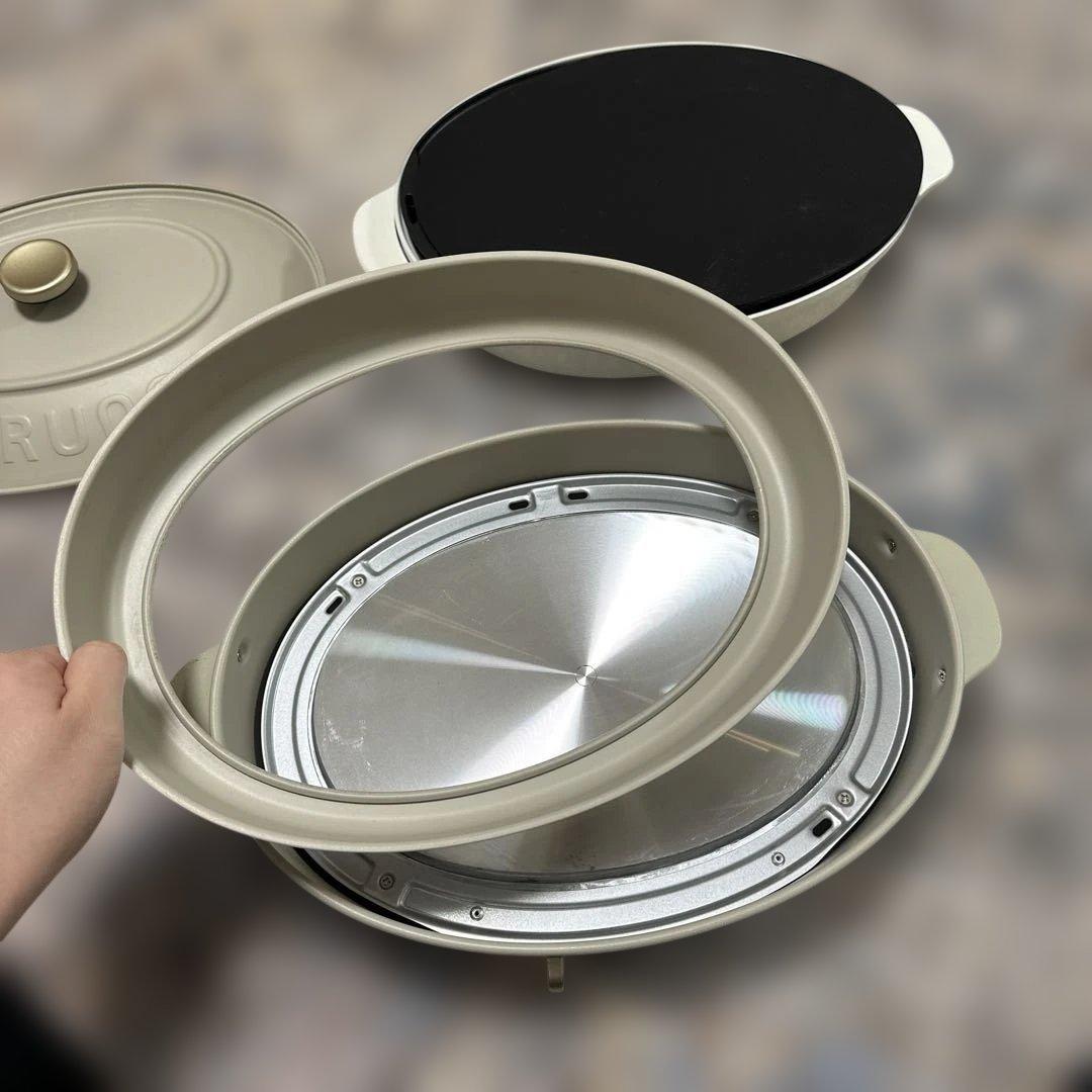 【美品 使用回数10回程度】BRUNO オーバルホットプレート グレージュ