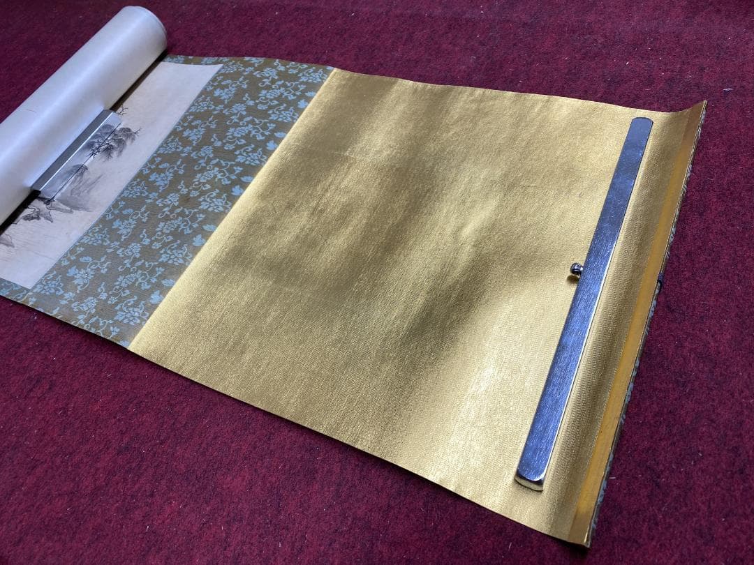 山岡山泉 傳李龍眠蘆浩然 李公麟 山居十志図 模写巻物 拳春園 肉筆 明治 掛軸