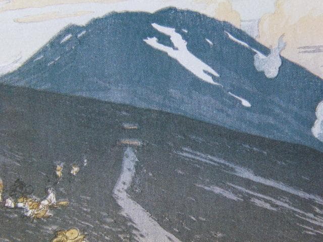 吉田博、馬返し、希少な額装用画集より、新品高級額装付、状態良好