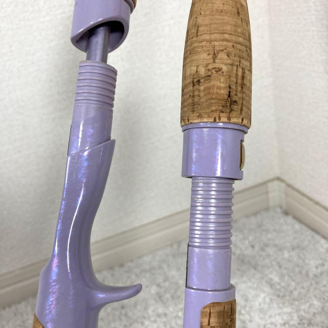 ケンクラフト　ロッド2本　ベイト　スピニング　ルアー竿　バス釣り　紫　パープル