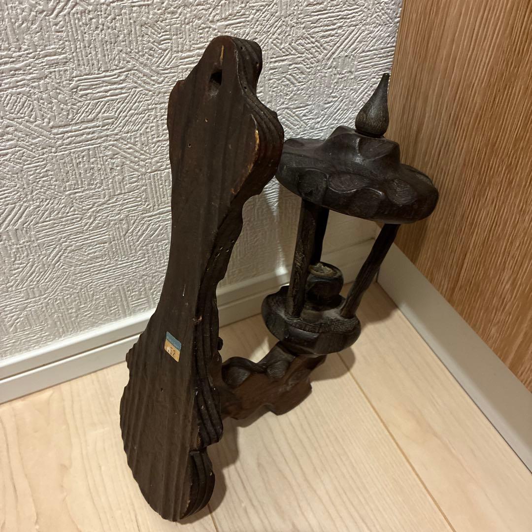 アンティーク　木製キャンドルスタンド　レトロ