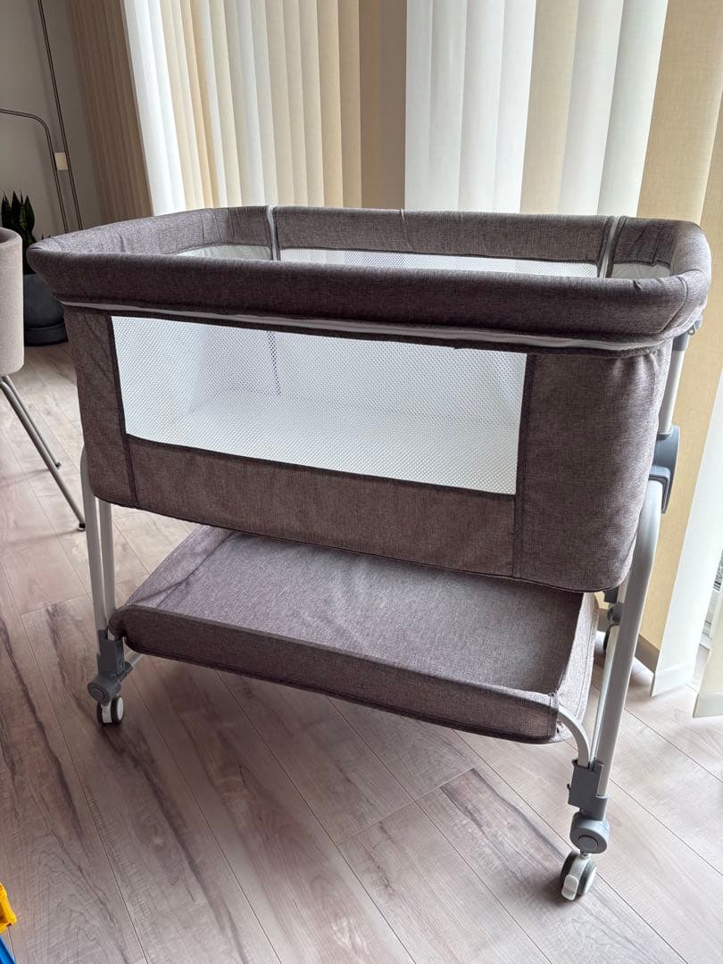 【美品】ベビーベッド　添い寝可能　説明書付き