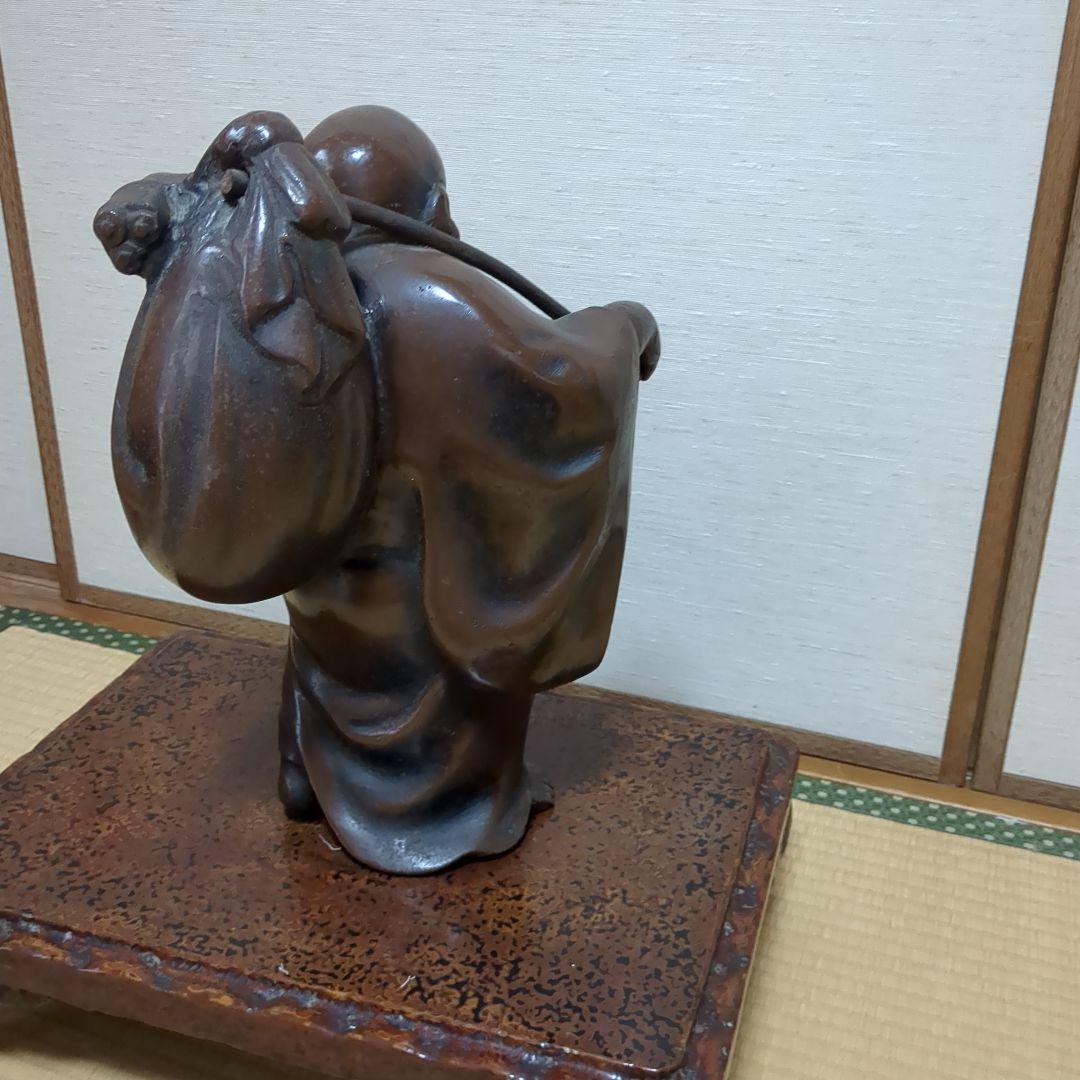 ★日本製★布袋像★真鍮製★重さ11.5キロ★木製土台付き