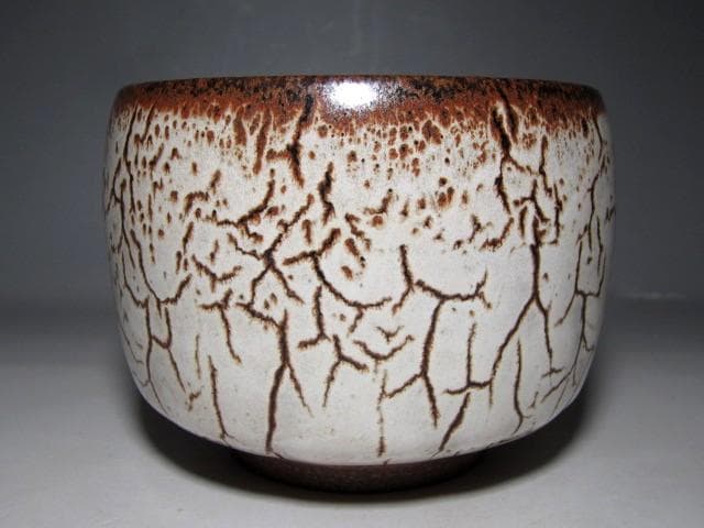 バーナード・リーチ　茶碗　斬新な景色の逸品　　　　　m161