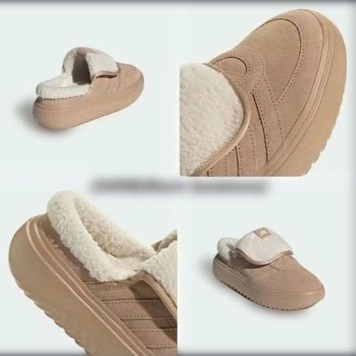 adidas★アディダス★23.5㎝★ボア付き★もふもふ★ベージュ★ミュール