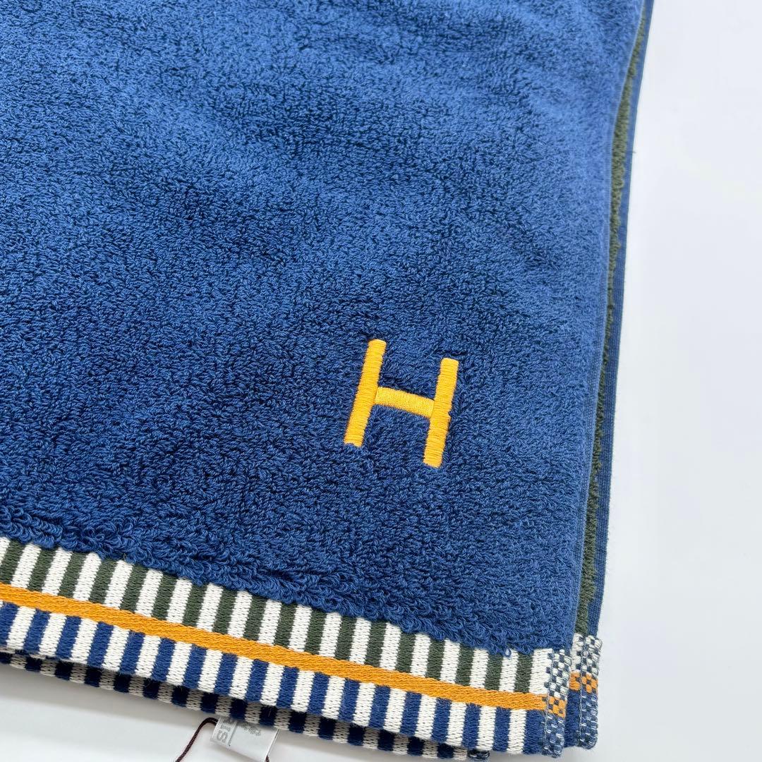 未使用タグ付き✨ エルメス ヴィス ヴェルサ バスタオル ネイビー カーキ