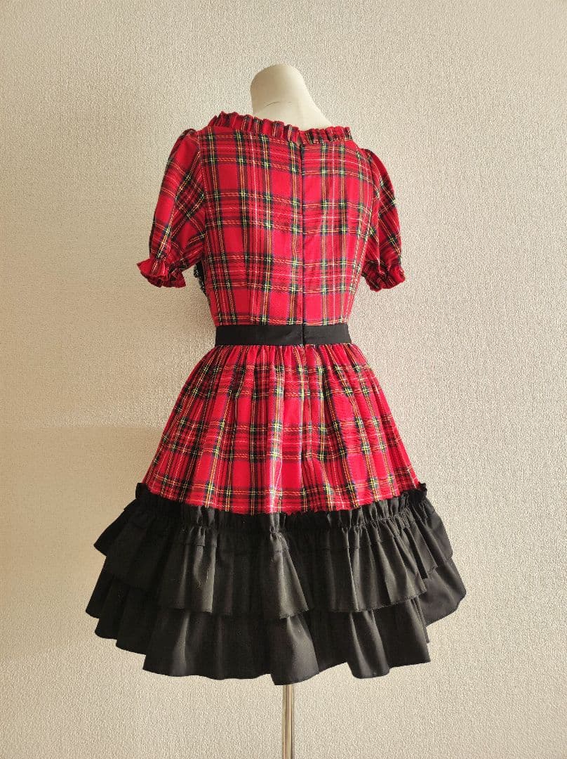 トゥアリス ラブハート チェックフリルドレス＋カチューシャセット Toalice