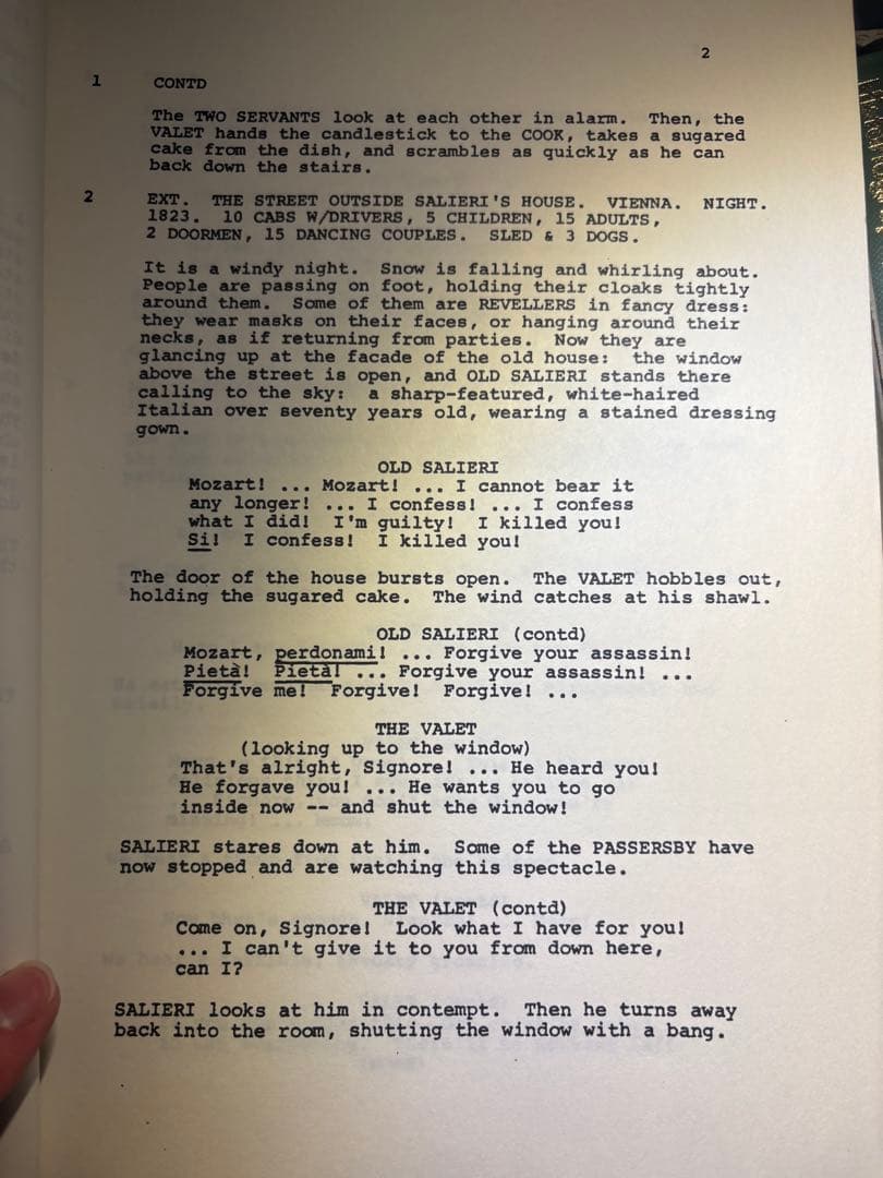 【激レア】値下げ交渉可　映画台本　アマデウス 最終ドラフト 台本