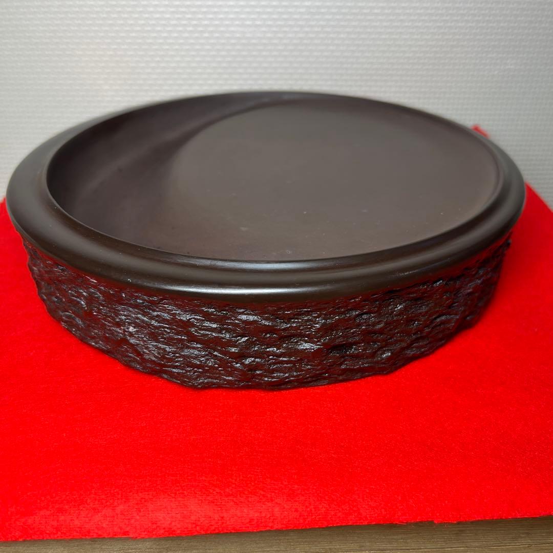 ⭕️赤間硯大型日月硯　2.3kg超　美品　共桐箱付　昭竜山　下井百合昭