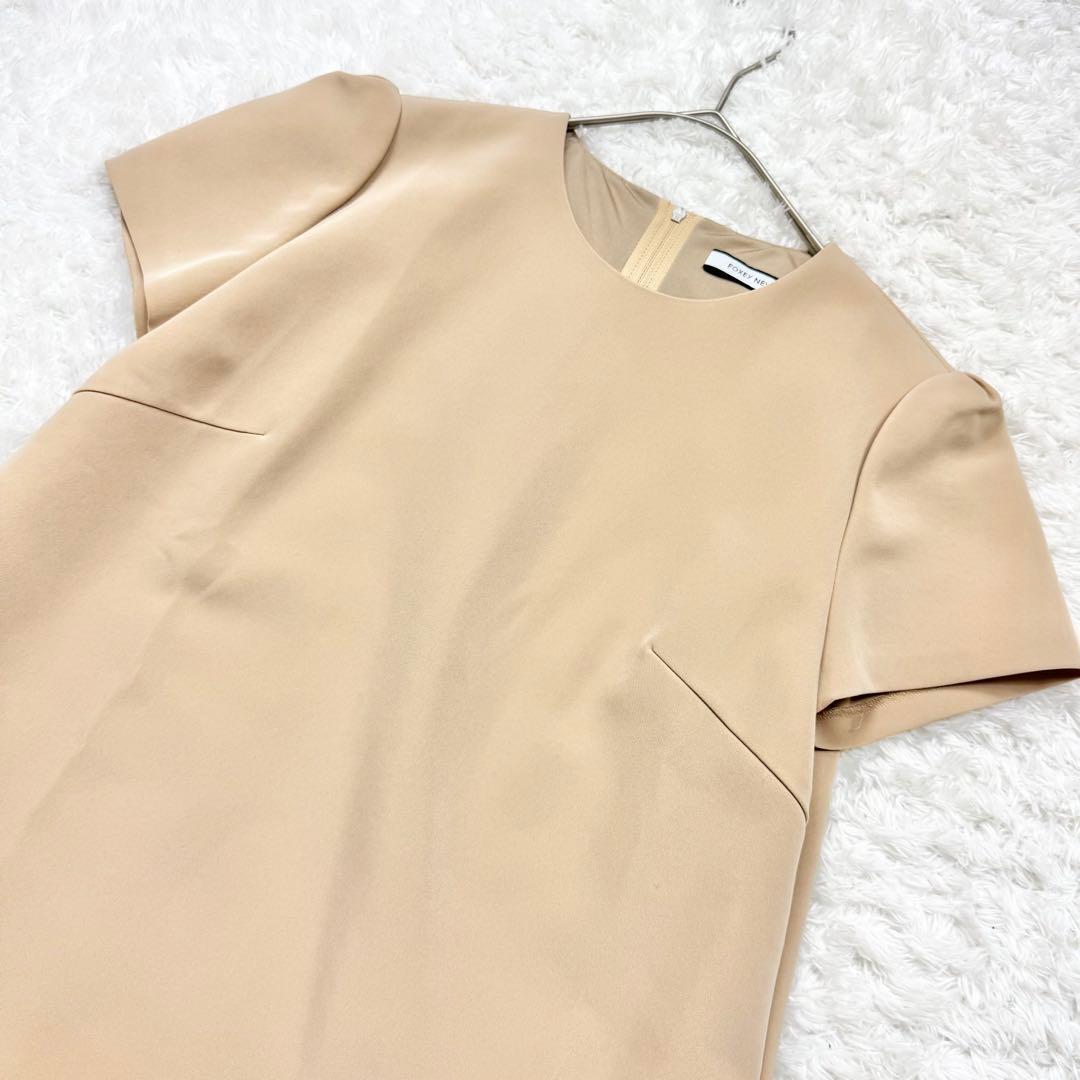 美品✨ フォクシー マットストレッチグログラン ローウエスト ワンピース 38