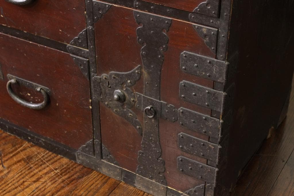 明治時代！最上地方の衣装箪笥 丸金具 時代箪笥/古民家/チェスト/収納/無垢材
