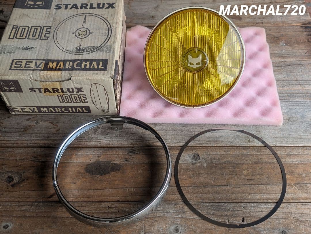 マーシャル 720 ヘッドライト リム付き イエローレンズ 金猫 キティカット