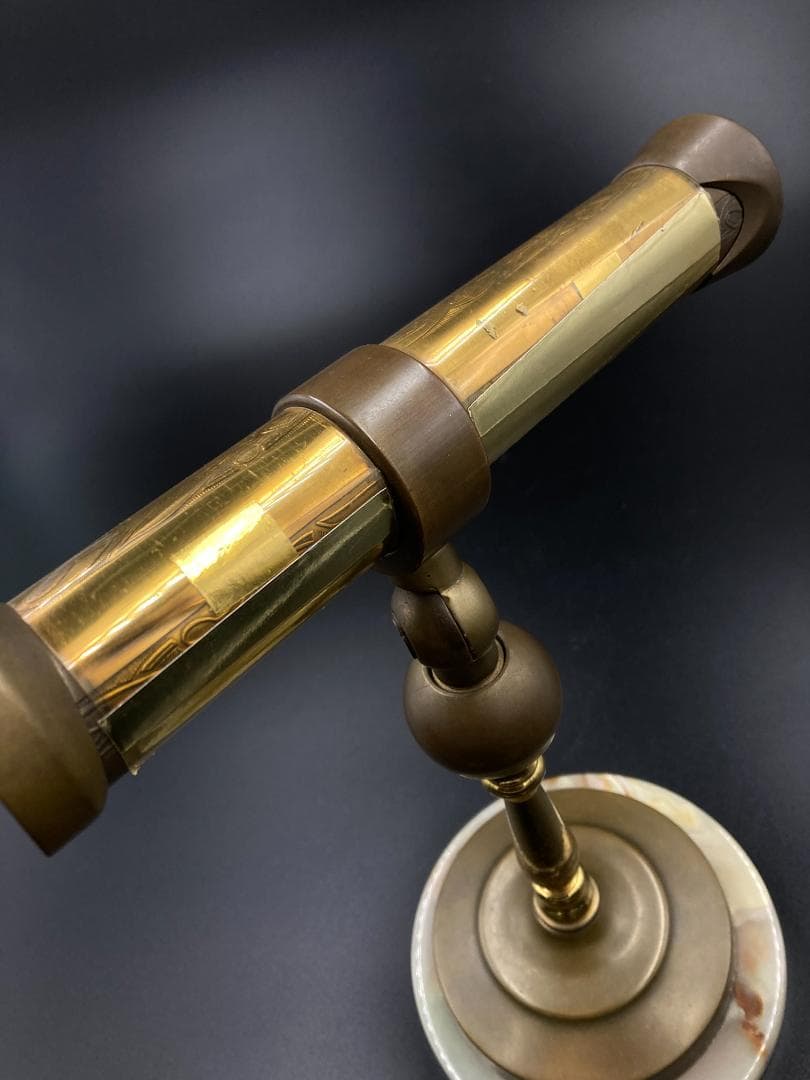 特価　万華鏡　カレイドスコープ　真鍮　大理石　オニキス　27cm