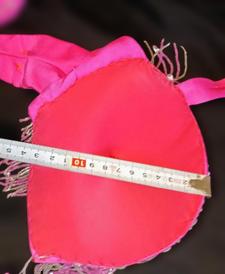 【新品Sale】エジプト製ネオンピンクビーズフリンジ ベリーダンス セットアップ