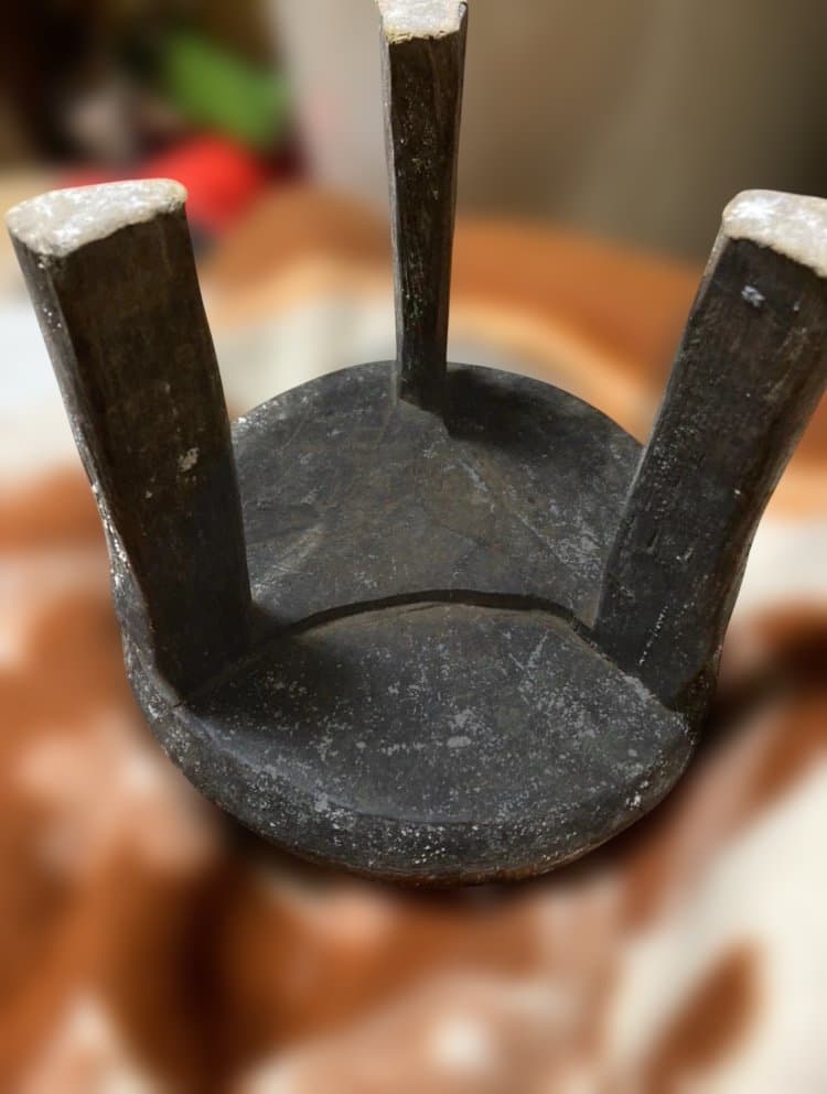 木製円形座卓 3本脚　アフリカンスツール