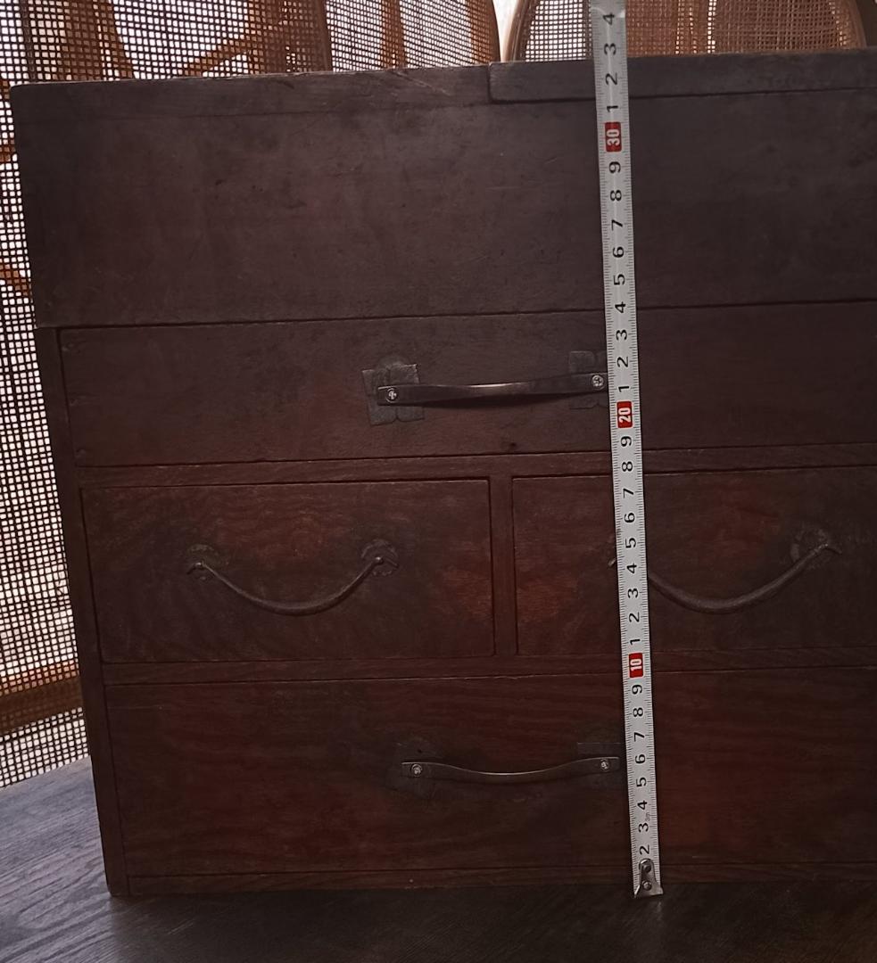 古道具 木製 鏡台用 化粧箱 引き出し付き 小箪笥 昭和レトロ