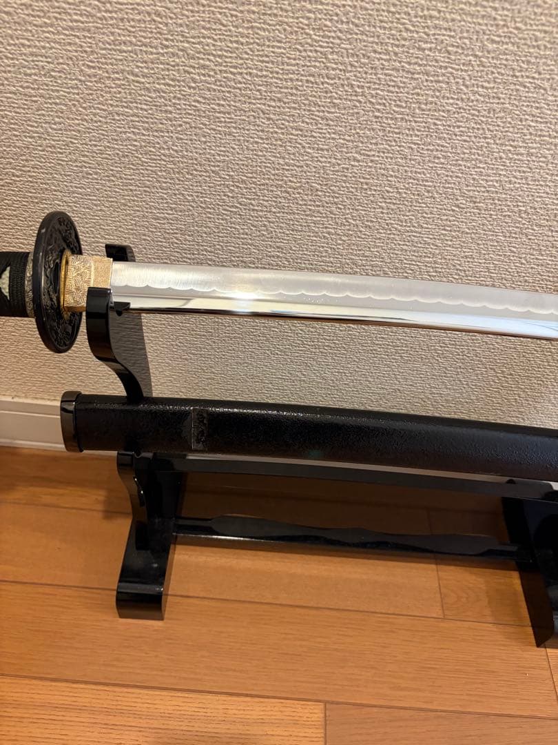 高級模造刀 炫明黑 美術刀 乱れ波紋