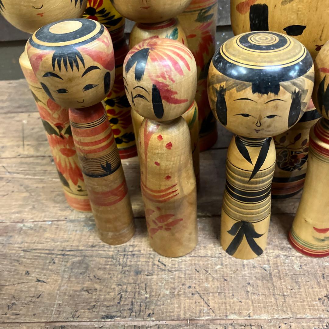 D-3 昭和レトロ 伝統こけし 16体セット 大量コレクション 創作こけし