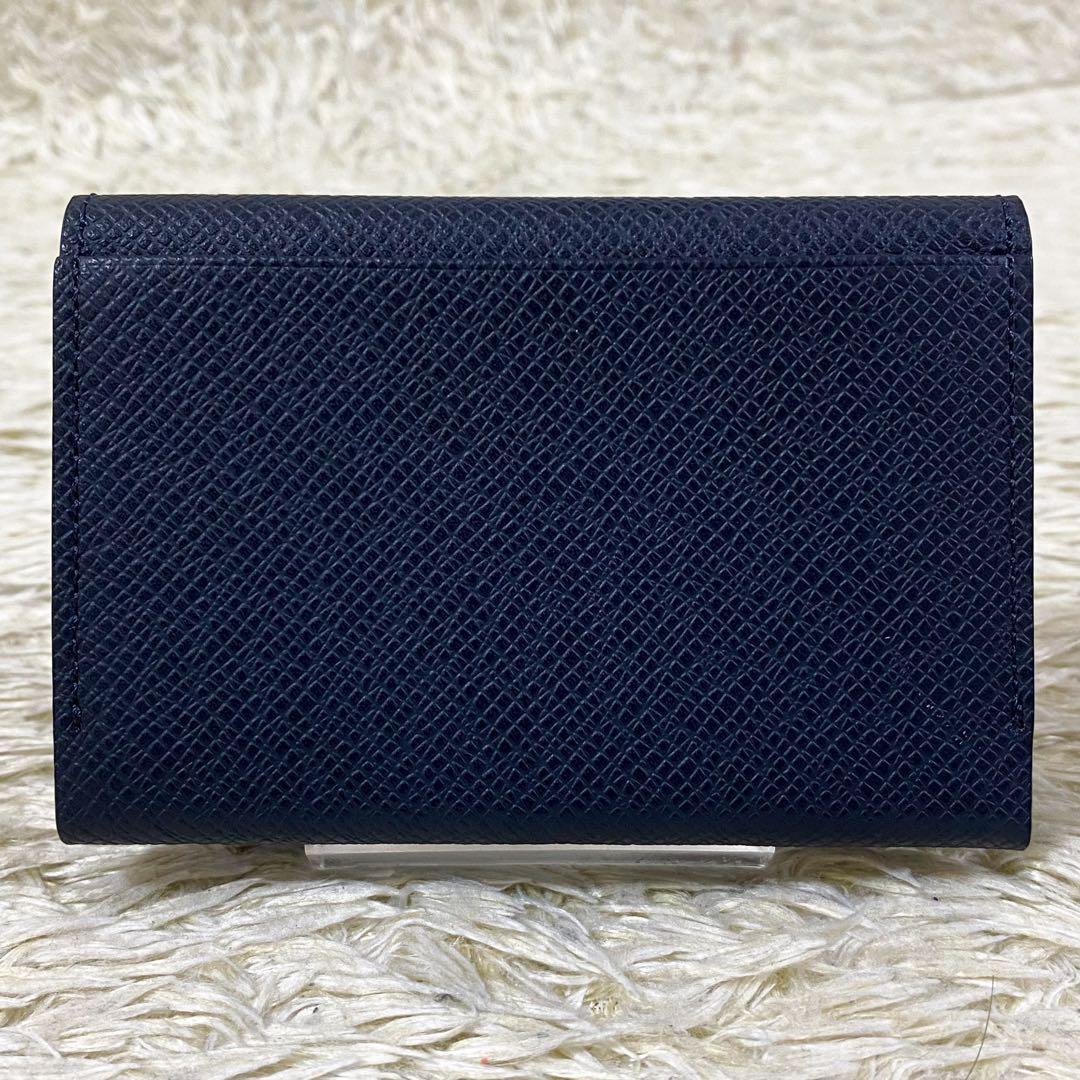 【未使用級】ペッレモルビダ 名刺入れ カードケース ネイビー 二つ折り