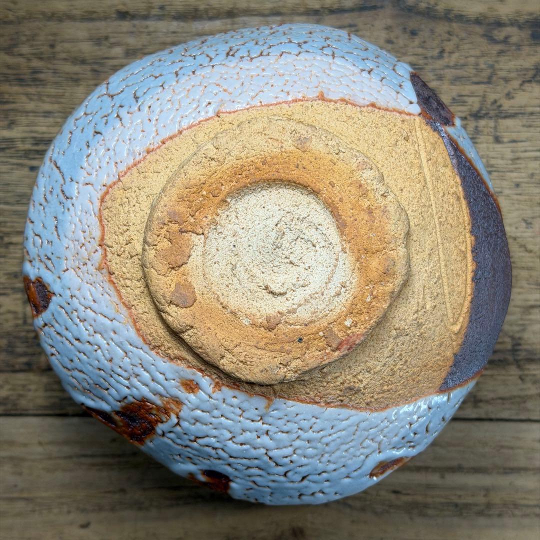 a808 送料込 鼠志野 菊泉窯 田中源彦造 在銘 四方桟共箱 茶道具 抹茶碗