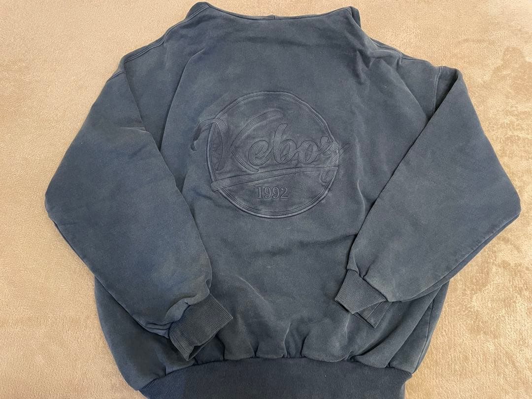 ケボズ ウォッシュ加工 パーカー ダークブルー