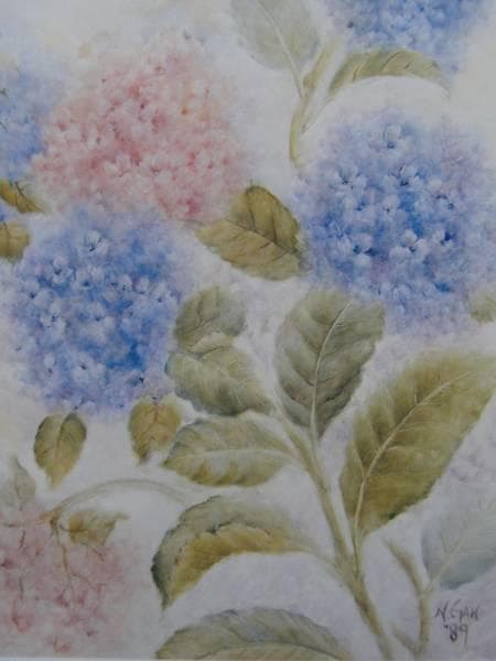 ナンシー ガン、紫陽花、★極希少画集★、新品高級額・額装付、状態良好