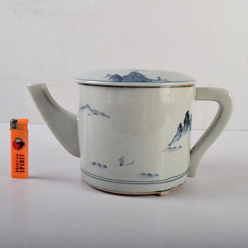 Palm Tree　古伊万里写　染付　山水文　水注　共箱　V　7975C