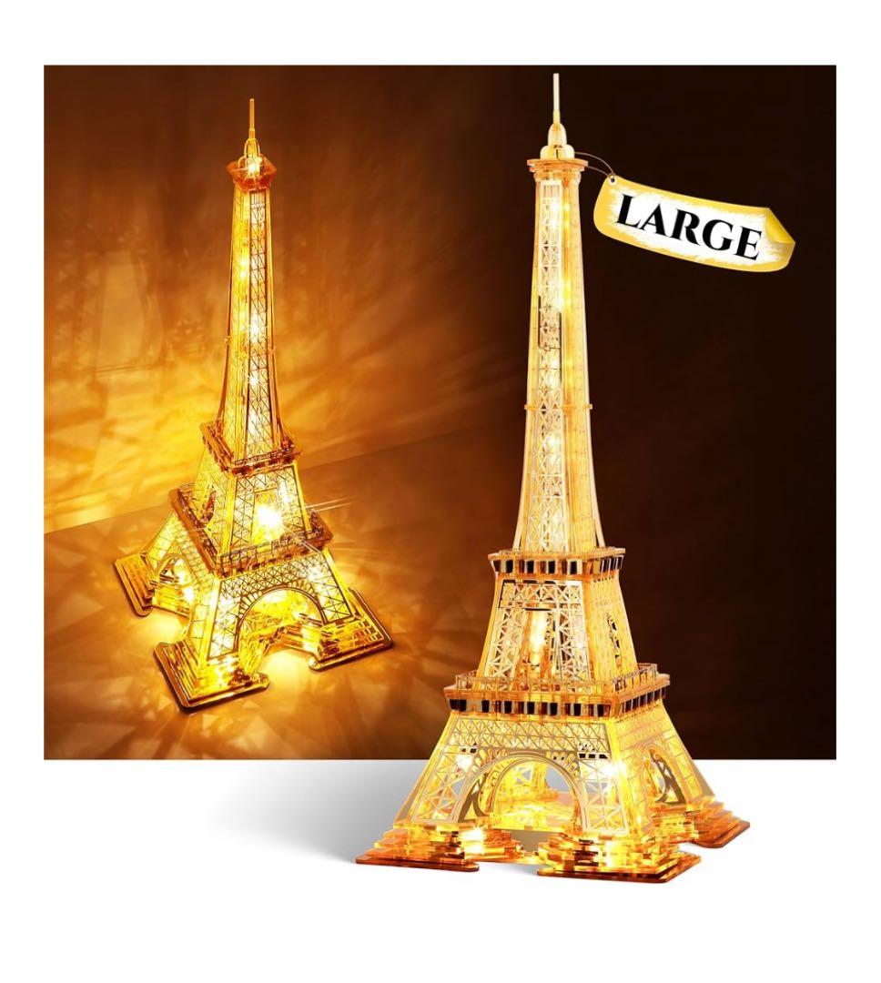 3Dパズル アクリル製 立体パズル メタルパズル 光る エッフェル塔 建物モデル