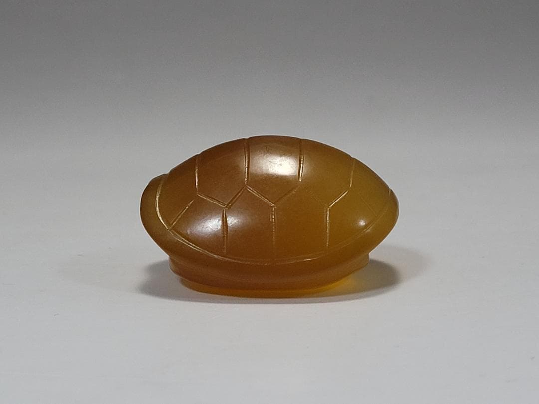 天然玉製 亀型 提物装身具 玉装飾品 明清時代 幅約3.9cm