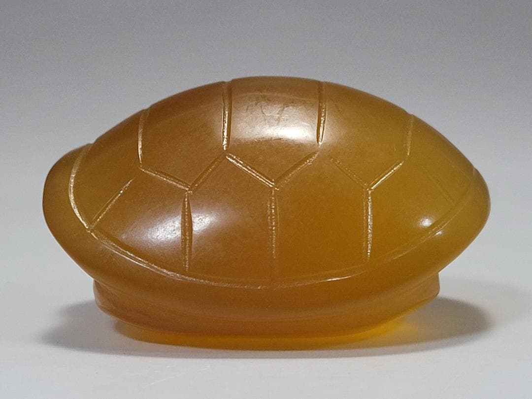 天然玉製 亀型 提物装身具 玉装飾品 明清時代 幅約3.9cm