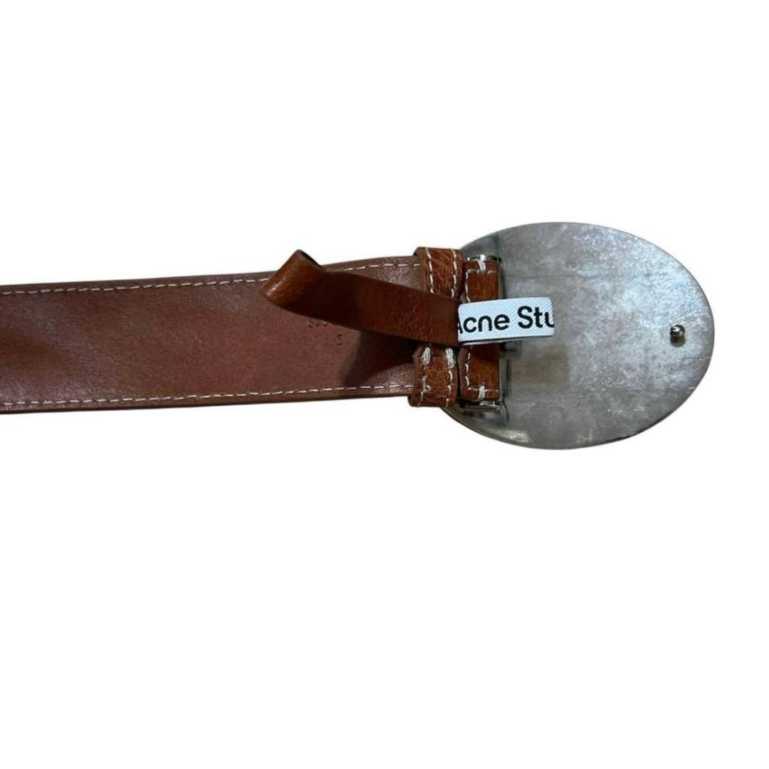 acne studios コニャックブラウン カメオバックル レザー　ベルト