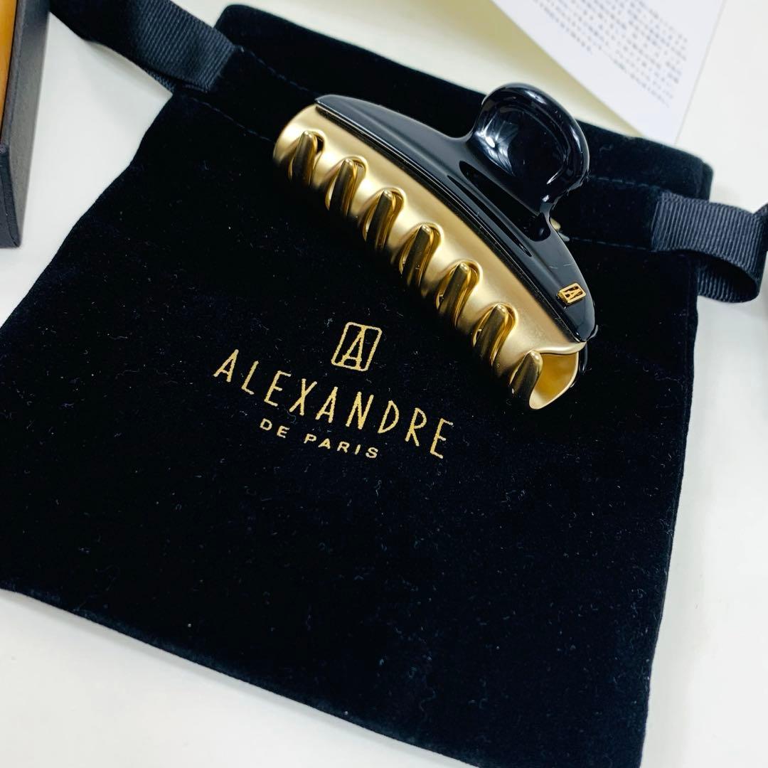 新品未使用品　Alexandre de paris　ヘアクリップ　M 黒✖️金