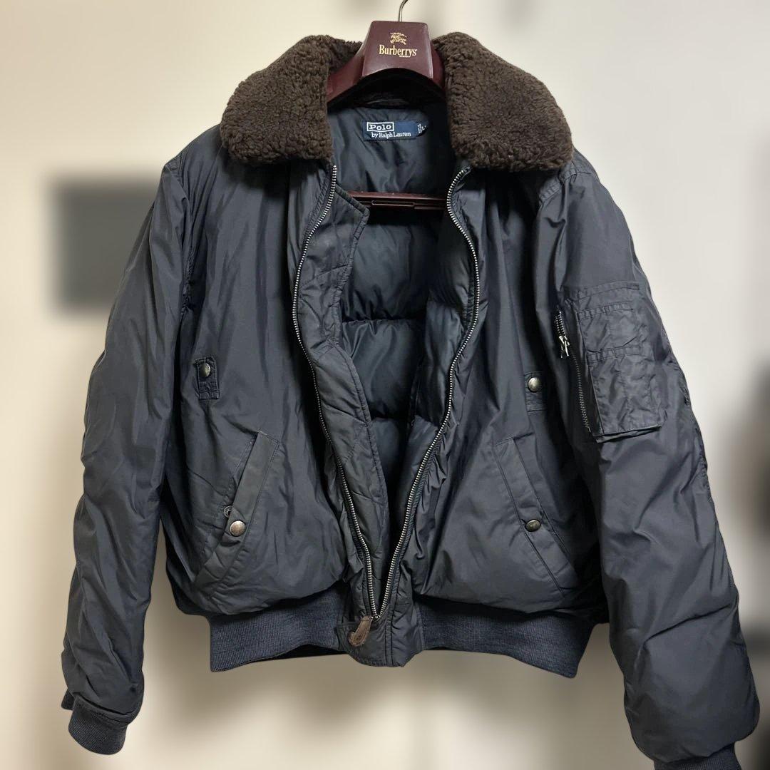 Polo by Ralph Lauren ボア襟 フライトダウン　ネイビー 古着