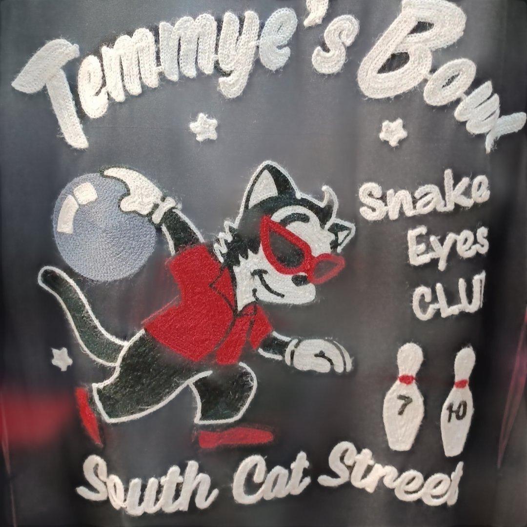 Temmy's ボウリングシャツ 黒/赤