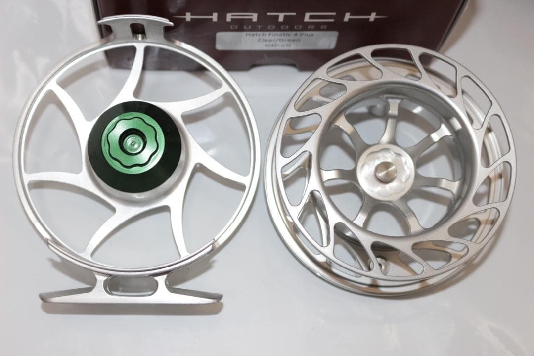 ハッチ　Hatch　Finatic　4Plus　銀/緑　3-5番　箱ケース付き