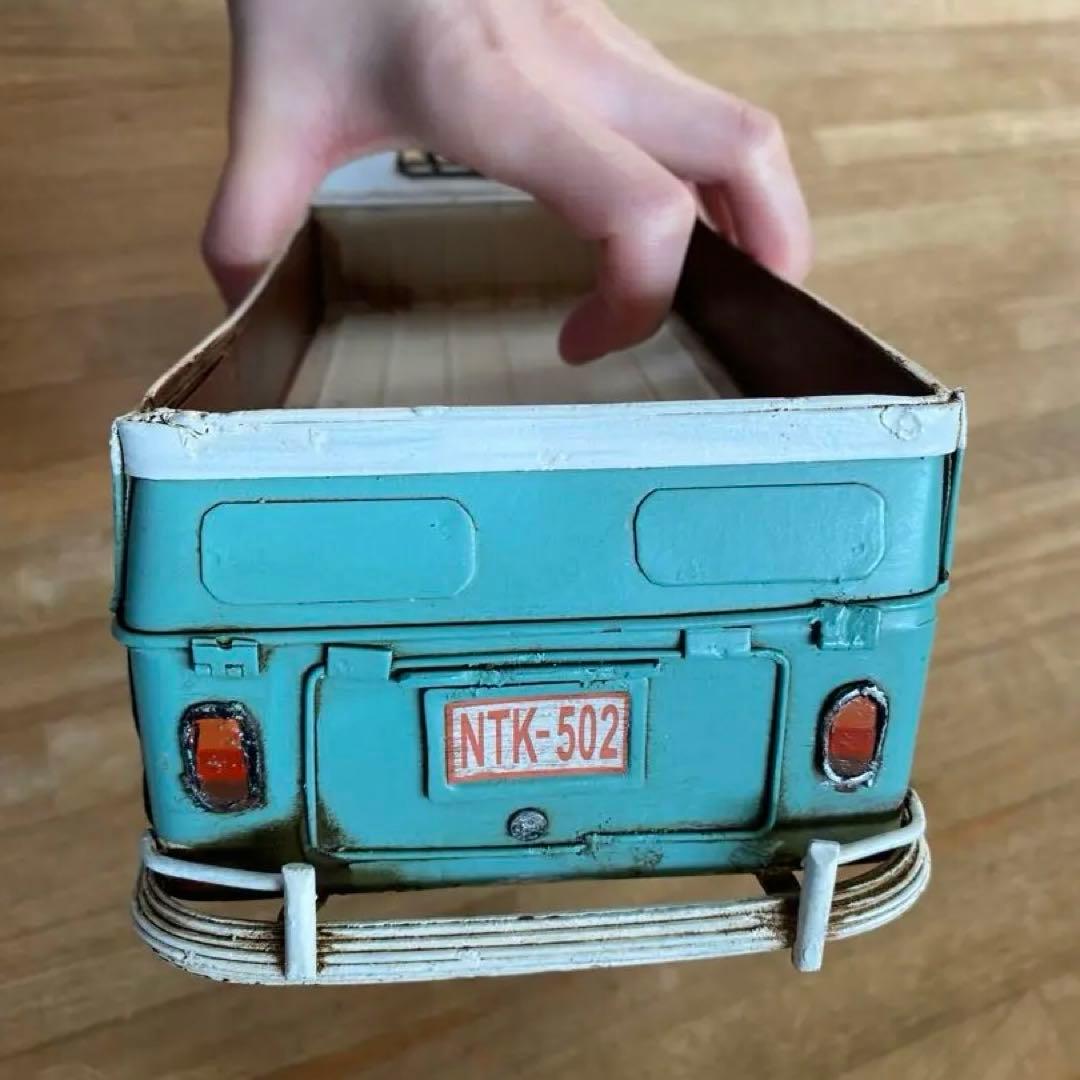 ワーゲンバス風 ブリキ製 ミニカー インテリア雑貨　①