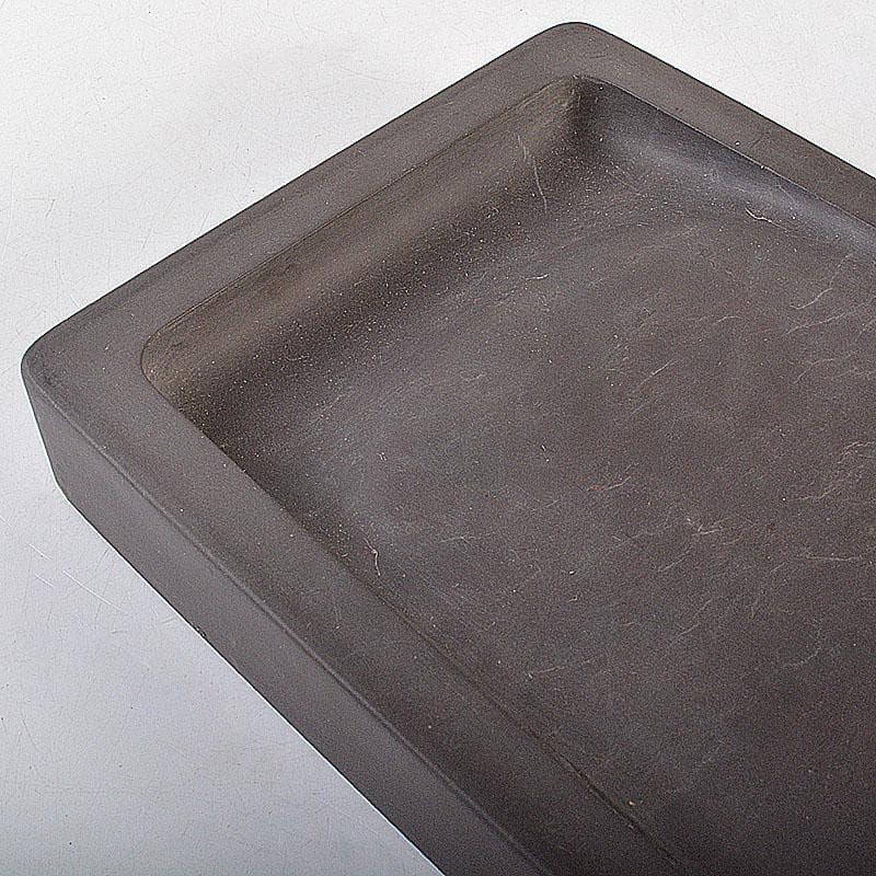 中国　書道具　端渓硯　唐木箱付　V　R7277