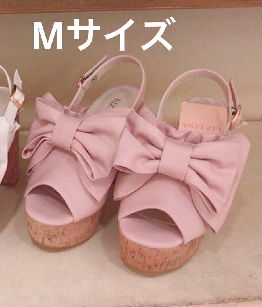 LIZ LISA 2WAYリボンサンダル 厚底 ピンク M