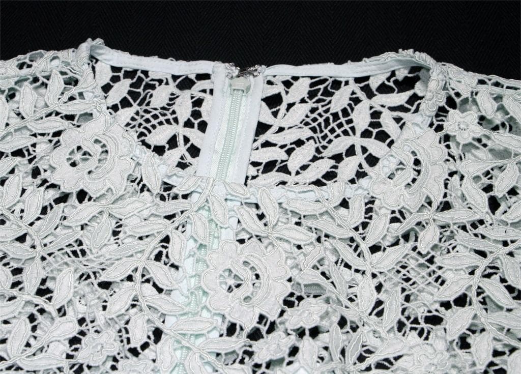 め*ん様 セルフポートレイト ワンピース 花柄 レース 刺繍 グリーン UK8