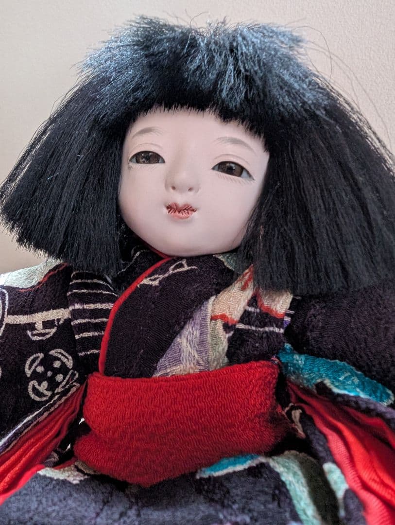 人気作家「味岡映水」 市松人形女の子 日本人形１６cm 桐塑美品 豆人形