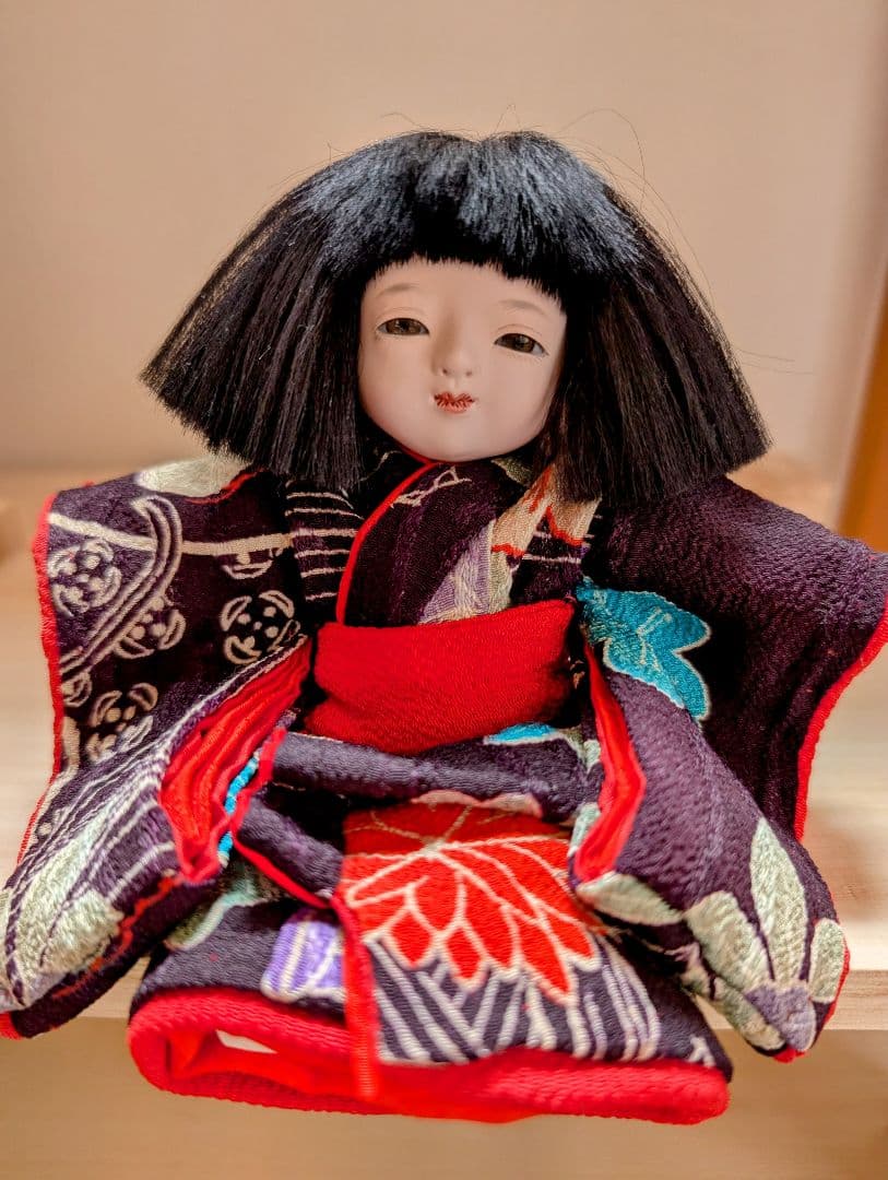 人気作家「味岡映水」 市松人形女の子 日本人形１６cm 桐塑美品 豆人形